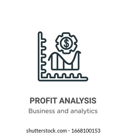 Profit analysis outline vector icon. Thin line black profit analysis icon, flat vector simple element illustration from editable business and analytics concept isolated stroke on white background