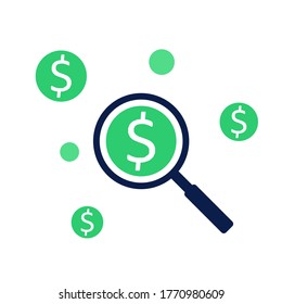Análisis de beneficios: vector de icono de fondo blanco aislado. Ilustración vectorial de estilo plano.