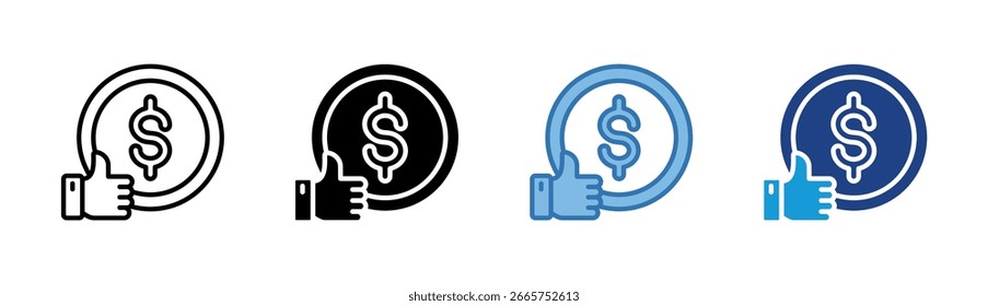 Conjunto de iconos de Aprobación de ganancias colección de estilo múltiple