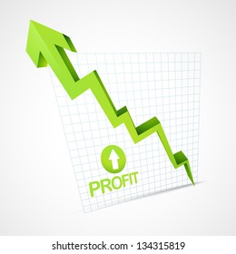 profit arrow going up vector illustration
