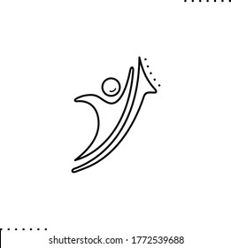 Profit arrow vector icon in outlines