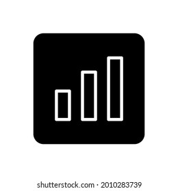 Icono de gráfico de barras de beneficios estilo cuadrado vectorial
