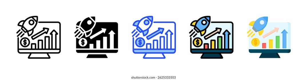 Profit Boost Icon Collection With Multiple Styles