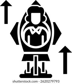 Profit Boost Icon Glyph Vector Illustration