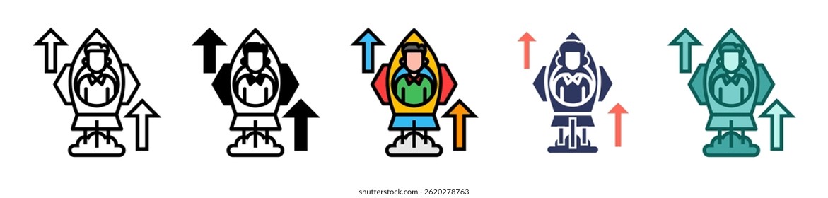 Profit Boost Icon Multiple Vector Illustration