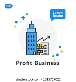 Profit Business Flat icon. Used For web, logo, mobile app, User Interface and Infographic