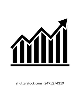 profit business growth icon Isolated vector icon. Growing graph icon symbol Profit increase graph success arrow icon