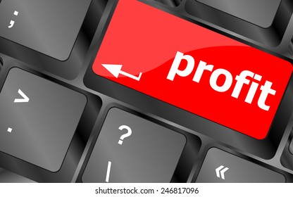 profit button on keyboard keys - business concept