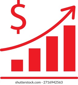 Ícone de vetor de arte do Gráfico de Lucro 