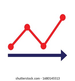 Profit chart with flat icon illustration