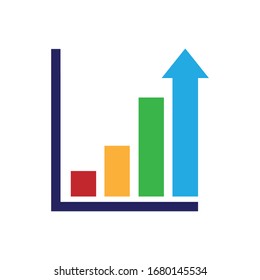 Profit chart with flat icon illustration