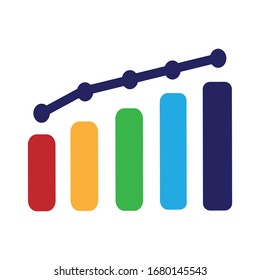 Profit chart with flat icon illustration