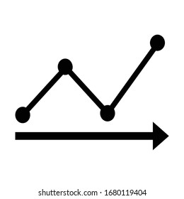 Profit chart with glyph icon illustration