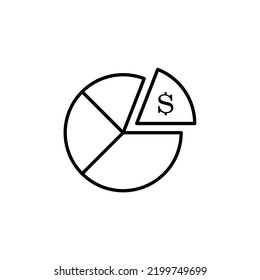 Icono de gráfico de beneficios en estilo de línea