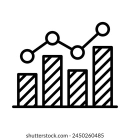 diseño de Vector de línea de íconos de gráfico de ganancias