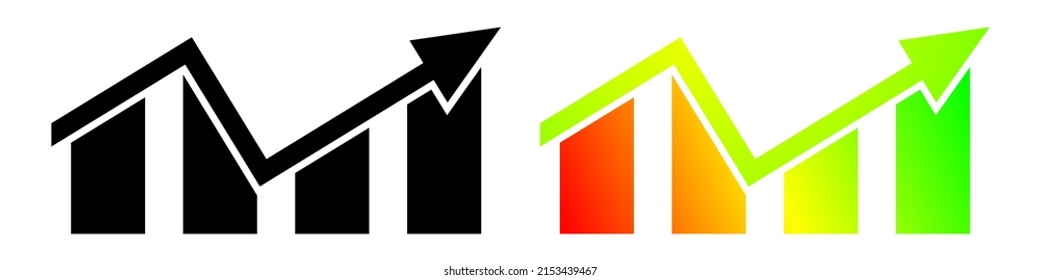 Profit chart symbol design. Up arrow icon. Business chart growth. Vector EPS 10