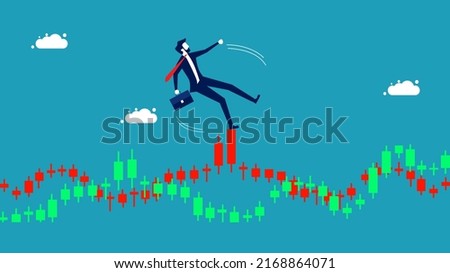 Profit chart volatility or the up and down volatility of the stock market. investment and business concept