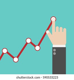 Profit concept, growing business graph. Businessman manages financial growth graph. Template investment. Vector illustration flat design.