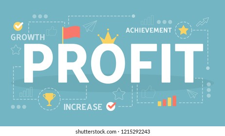 Profit concept. Idea of personal and finance growth. Business increase and progress. Isolated flat vector illustration