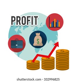 Profit  concept with money and business icons design, vector illustration 10 eps graphic.