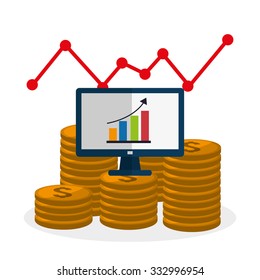 Profit  concept with money and business icons design, vector illustration 10 eps graphic.