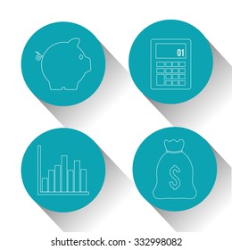 Profit  concept with money and business icons design, vector illustration 10 eps graphic.