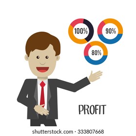 Profit  concept with money and business icons design, vector illustration 10 eps graphic.