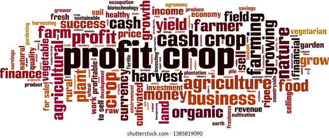 profit crop word cloud concept. Collage made of words about profit crop. Vector illustration
