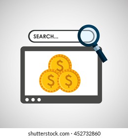 profit and data analysis information icon, vector illustration