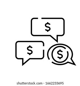 Profit debate line icon, concept sign, outline vector illustration, linear symbol.