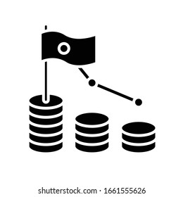 Icono negro, ilustración conceptual, símbolo plano vectorial, signo de glifo.