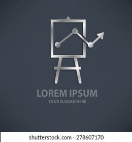 Profit design logo template,silver,metal concept design,clean vector