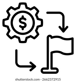 Profit Driven Planning Icon Line Vector Illustration