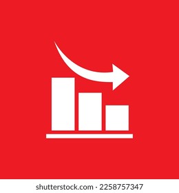 Profit drop flat icon, common graphic resources, vector illustration.