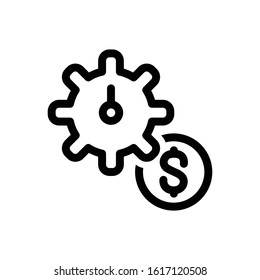 profit efficiency gear vector icon