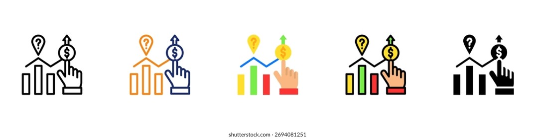 Profit Forecast Icon Multiple Style Vector Illustration