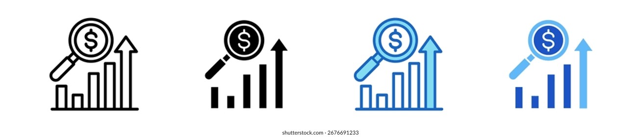 Profit Forecast Icon Set Multiple Style Collection