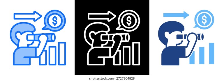 Icono de pronóstico de ganancias Ilustración vectorial de triplestyle