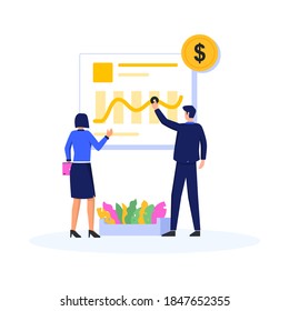 profit gain concept vector illustration. isolated on white background