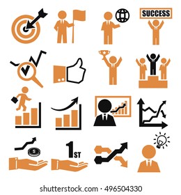 profit, gain icon set
