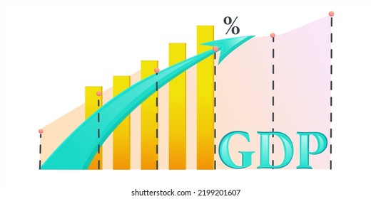 Profit Gdp Growth Arrow Concept Vector Illustration. Flat Vector Illustration. Business Success. Green Arrow Up