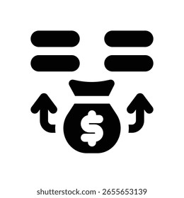 Icono de glifo de beneficio. Icono de Vector fuerte y sólido para Sitios web, interfaces móviles, presentaciones y marca visual. Alta calidad y fácil de editar.
