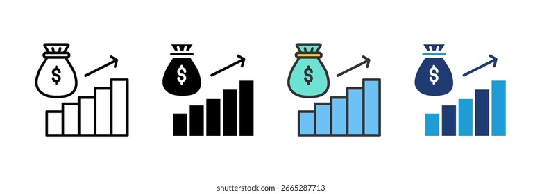 Profit Graph Icon Set Multiple Style Collection