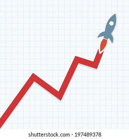 Profit Graph with Space rocket