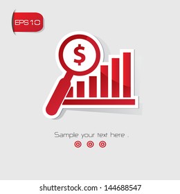 Profit graph symbol,red version,vector