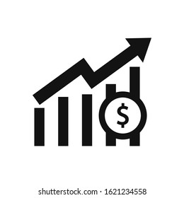 Profit graph vector icon in modern design style for web site and mobile app