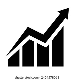 Gewinnwachstum Symbol. Graph-Symbol für den wachsenden Balken. Fortschrittsleiste. Wachsender Graph Icon Graph Zeichen. Diagramm erhöhen den Gewinn. Wachstumserfolg-Symbol
