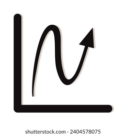 Profit growing icon. Growing bar graph icon . Progress bar. Growing graph icon graph sign. Chart increase profit. Growth success arrow icon.
