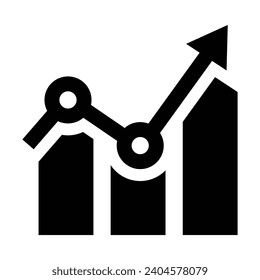 Profit growing icon. Growing bar graph icon . Progress bar. Growing graph icon graph sign. Chart increase profit. Growth success arrow icon.
