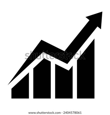 Profit growing icon. Growing bar graph icon . Progress bar. Growing graph icon graph sign. Chart increase profit. Growth success arrow icon.
